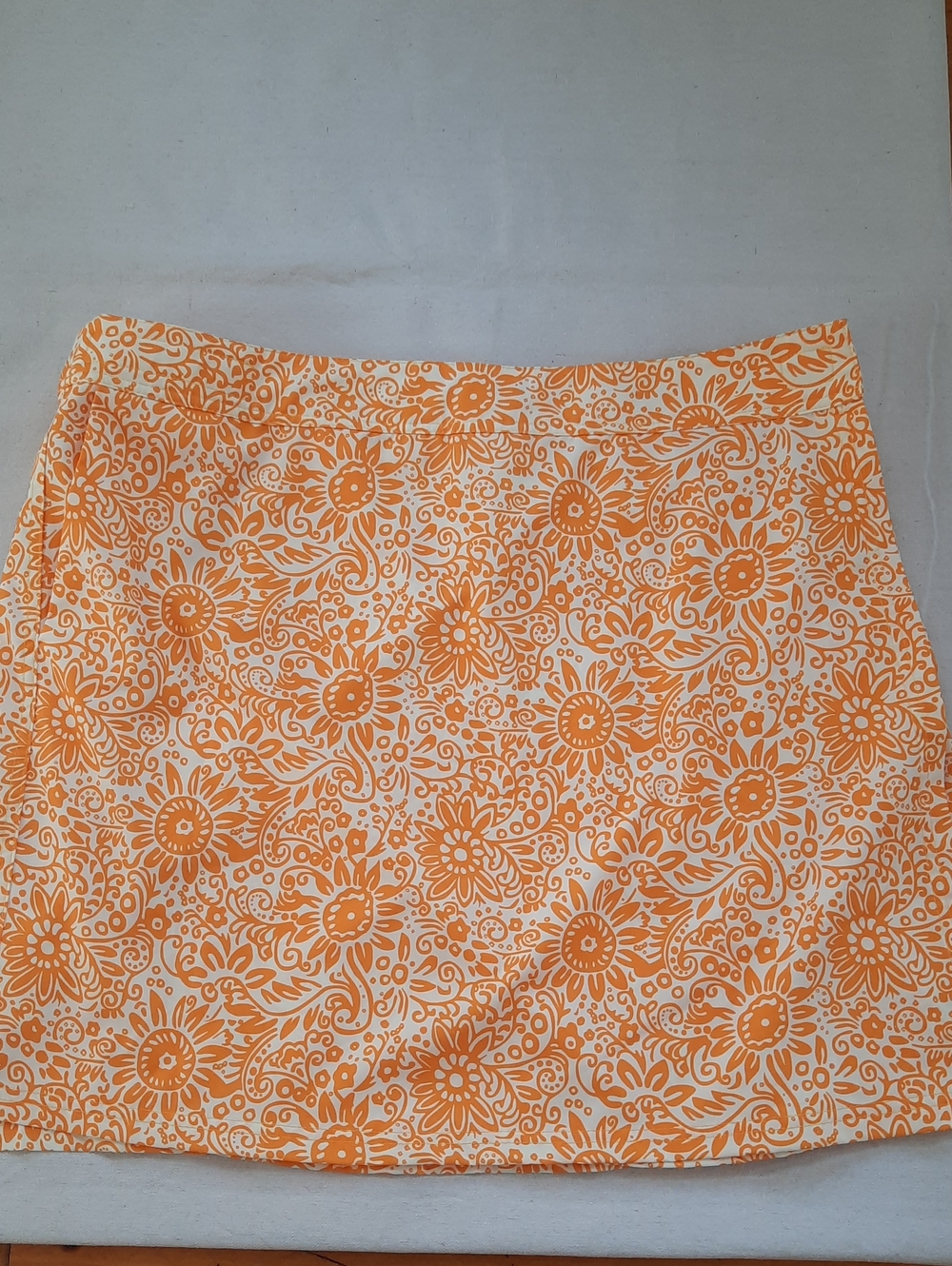 Ripskirt Hawaii Orange and White Floral Mini Skirt